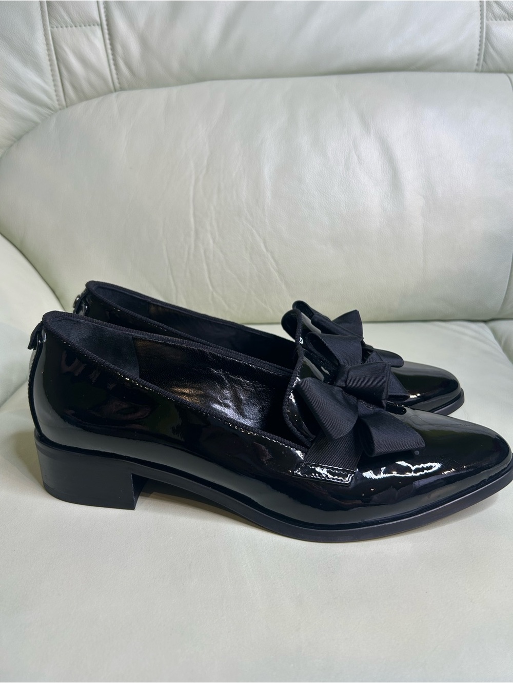 Browns couture Black Patent Bow Block Heel Loafers - Picture 2 of 7